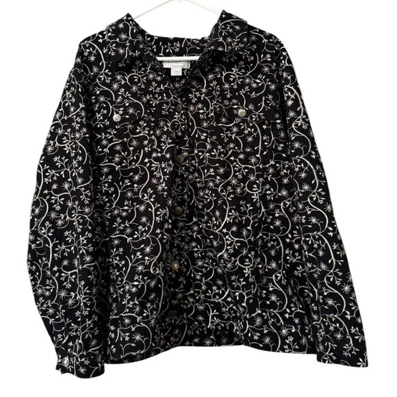 C J Banks Christopher & Banks Blazer Jacket Women Size 2X Paisley Floral Modern - Picture 1 of 11